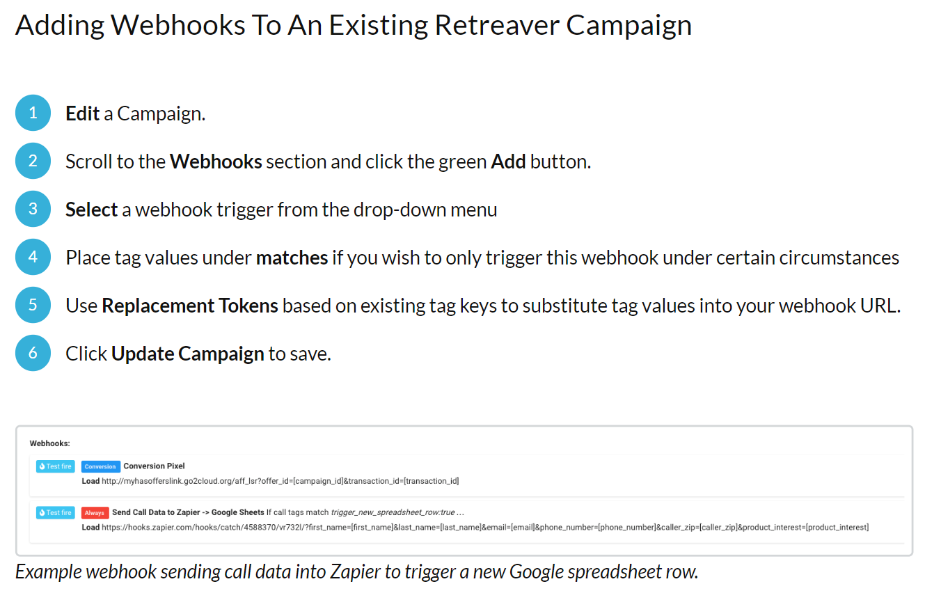 retreaver webhooks